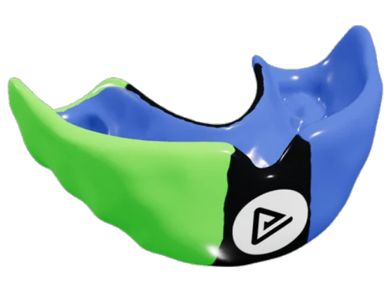 Two-stripe mouthguard with the GuardUp motif